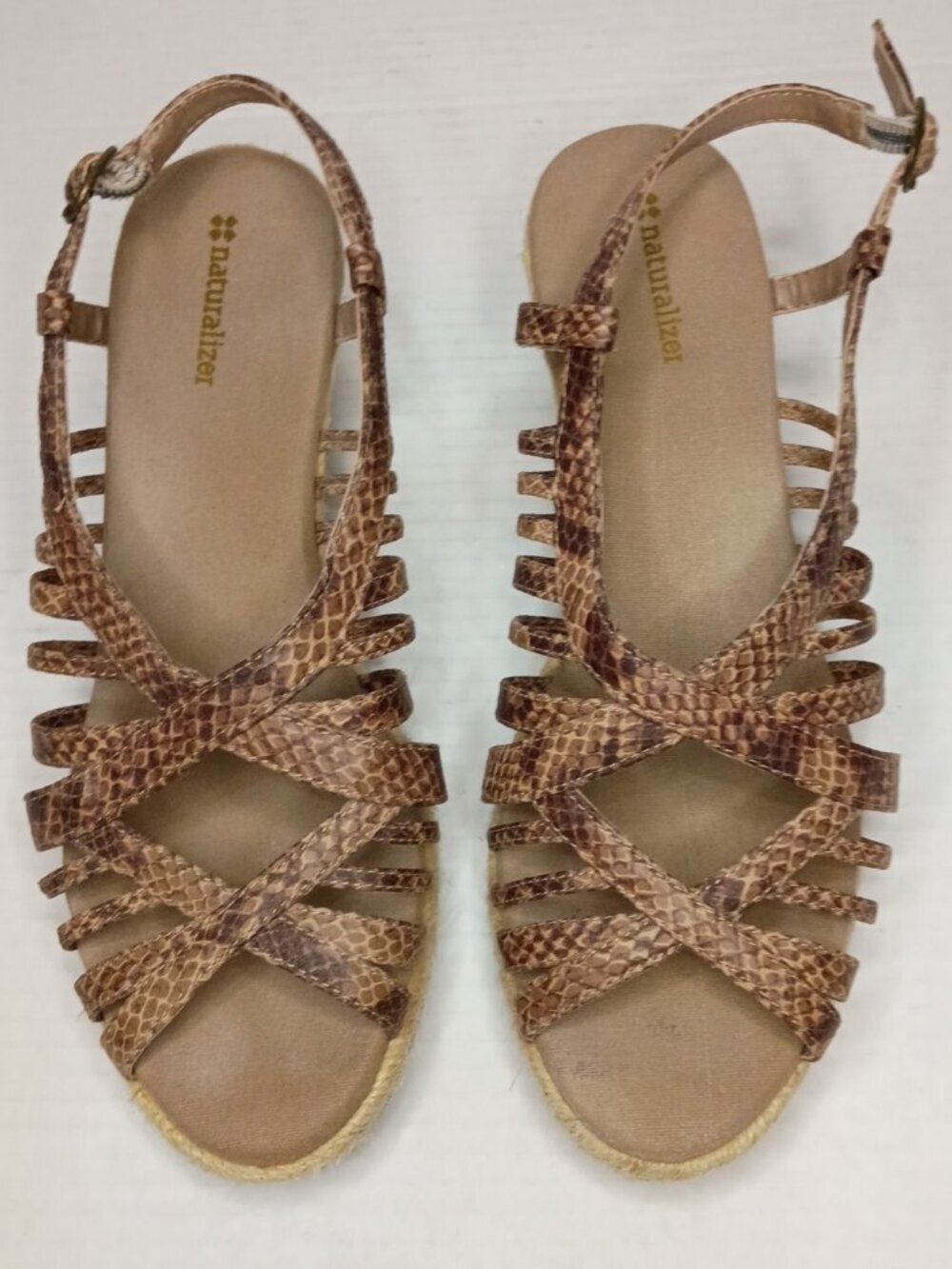 Naturalizer Python Print Espadrille Wedge Sandals Women's Size 10M